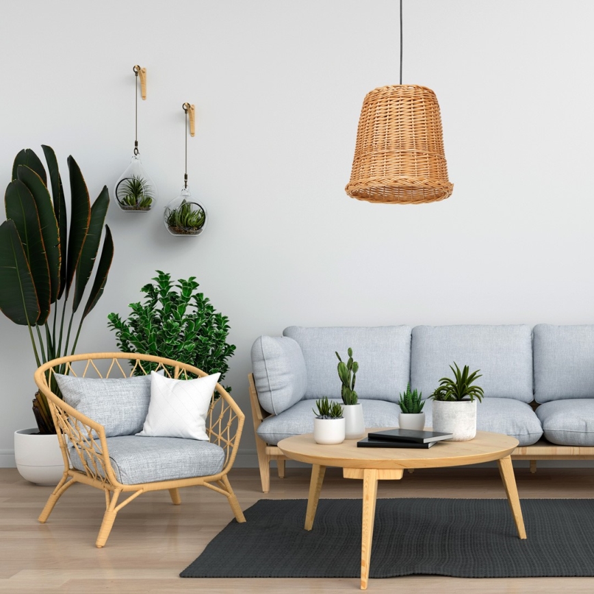 Chandelier on a string VIMINI 1xE27/40W/230V rattan
