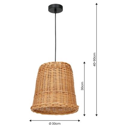 Chandelier on a string VIMINI 1xE27/40W/230V rattan