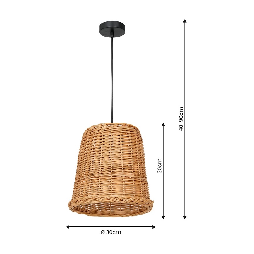 Chandelier on a string VIMINI 1xE27/40W/230V rattan