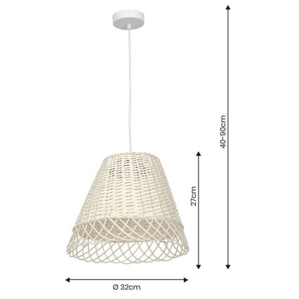 Chandelier on a string VIMINI 1xE27/40W/230V rattan