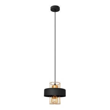 Chandelier on a string VOLTA 1xE27/15W/230V black/golden