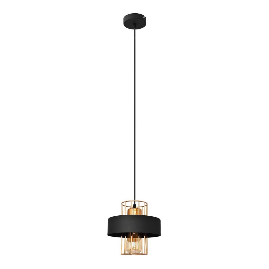 Chandelier on a string VOLTA 1xE27/15W/230V black/golden