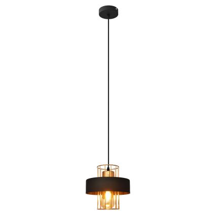 Chandelier on a string VOLTA 1xE27/15W/230V black/golden