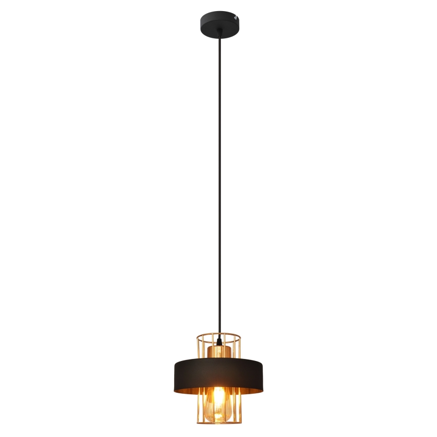 Chandelier on a string VOLTA 1xE27/15W/230V black/golden