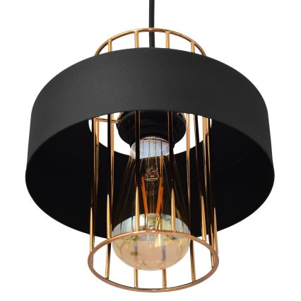Chandelier on a string VOLTA 1xE27/15W/230V black/golden