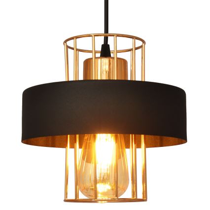 Chandelier on a string VOLTA 1xE27/15W/230V black/golden
