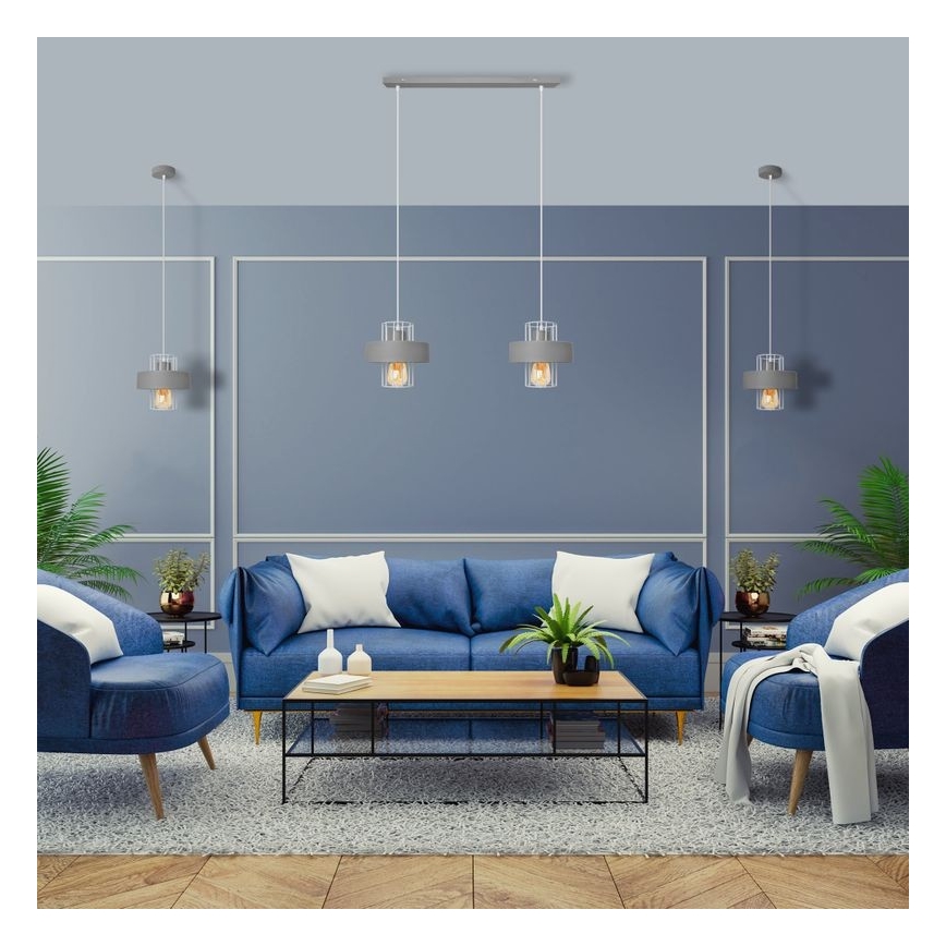 Chandelier on a string VOLTA 1xE27/15W/230V grey