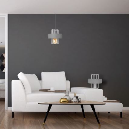 Chandelier on a string VOLTA 1xE27/15W/230V grey