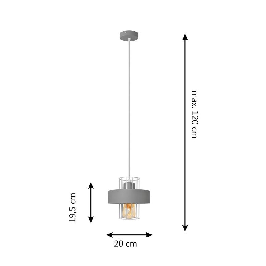 Chandelier on a string VOLTA 1xE27/15W/230V grey