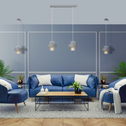 Chandelier on a string VOLTA 2xE27/15W/230V grey