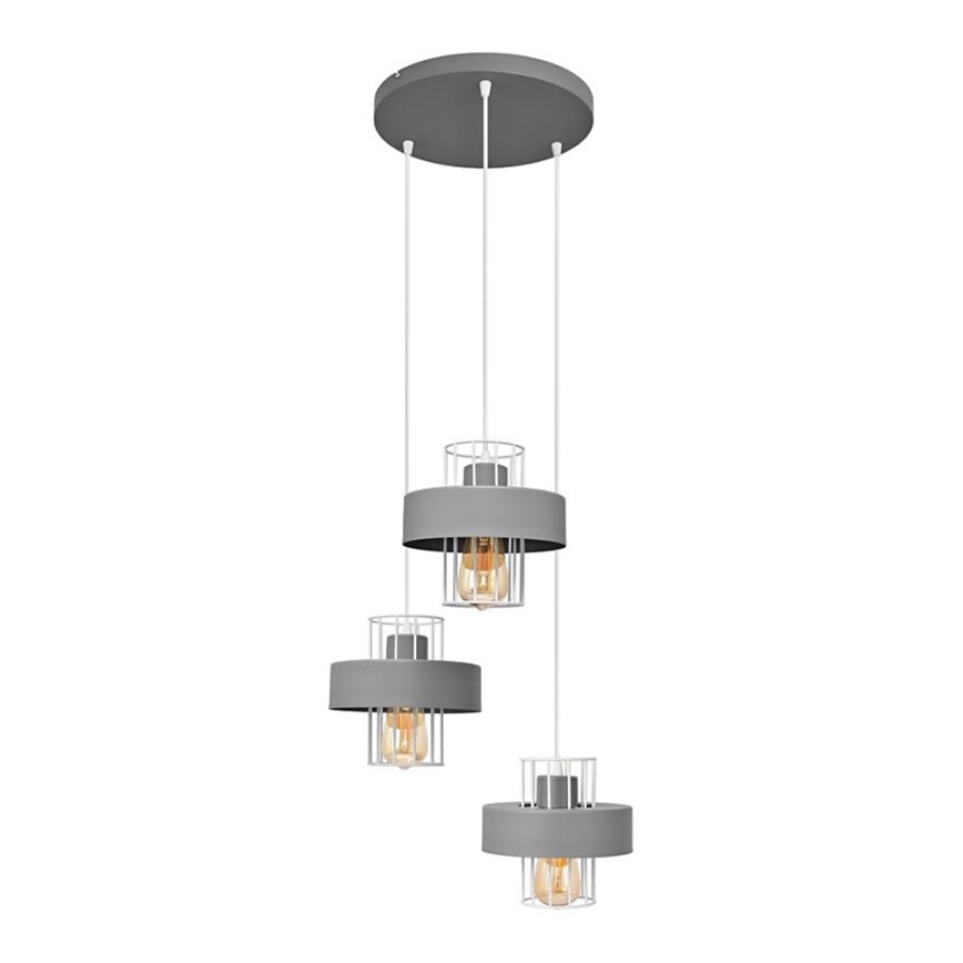 Chandelier on a string VOLTA 3xE27/15W/230V d. 42 cm grey