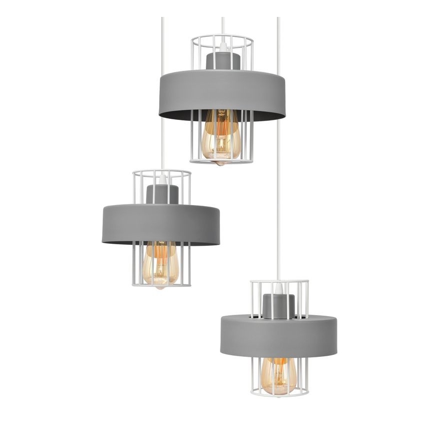 Chandelier on a string VOLTA 3xE27/15W/230V d. 42 cm grey