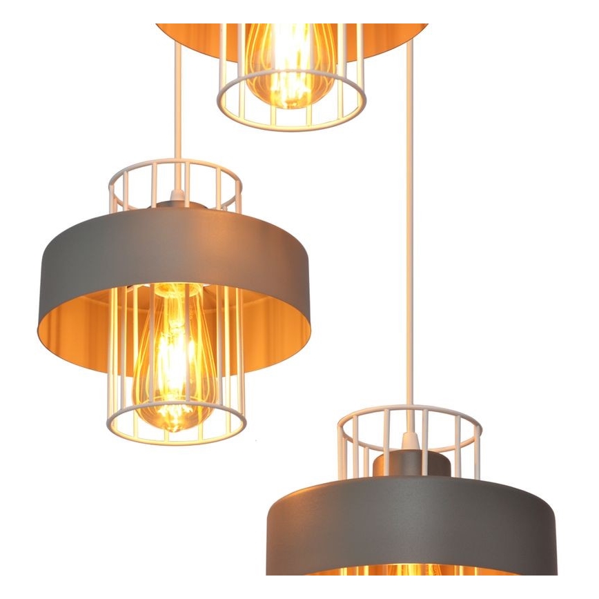Chandelier on a string VOLTA 3xE27/15W/230V d. 42 cm grey
