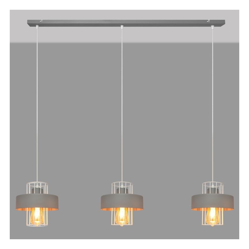 Chandelier on a string VOLTA 3xE27/15W/230V grey