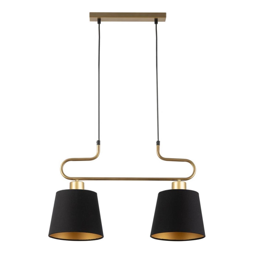 Chandelier on a string VOLUTTO 2xE27/60W/230V black/copper