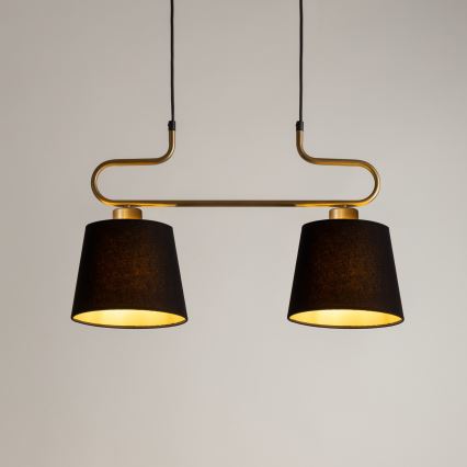 Chandelier on a string VOLUTTO 2xE27/60W/230V black/copper