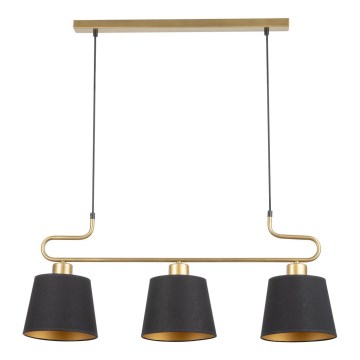Chandelier on a string VOLUTTO 3xE27/60W/230V black/copper