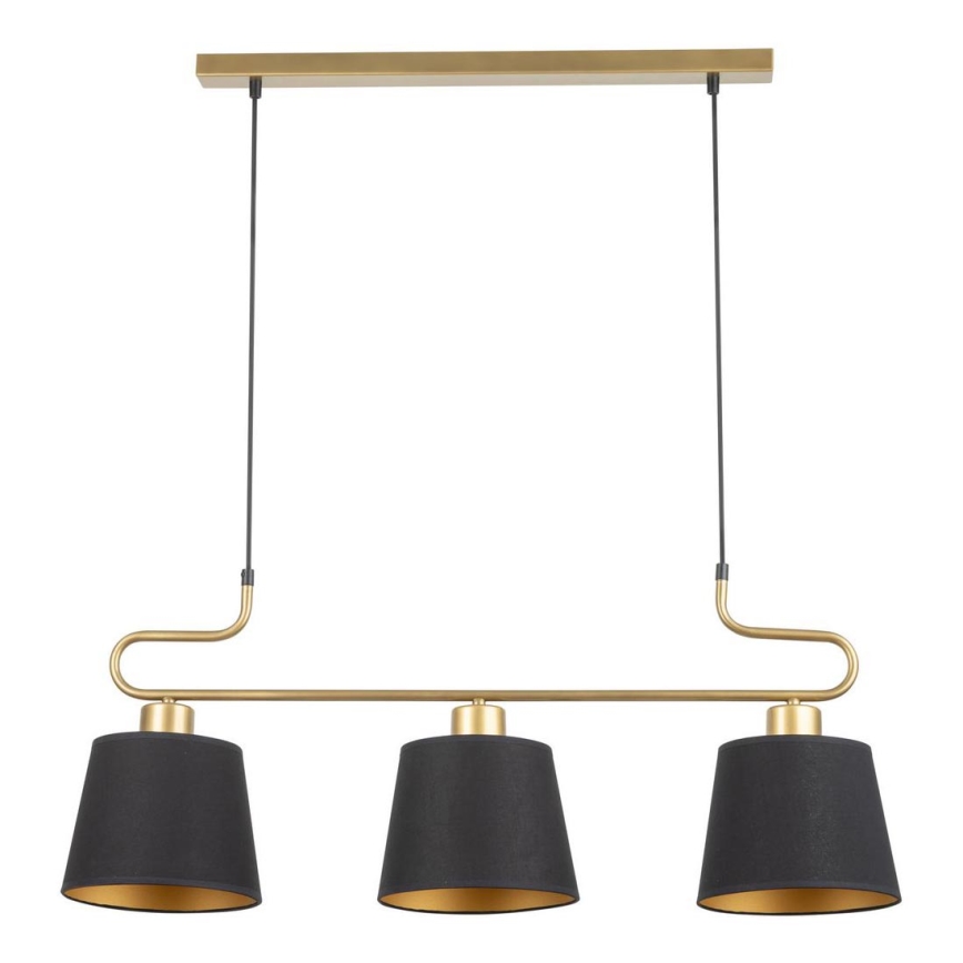 Chandelier on a string VOLUTTO 3xE27/60W/230V black/copper