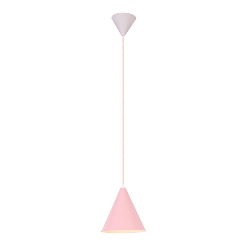 Chandelier on a string VOSS 1xE27/40W/230V pink/white
