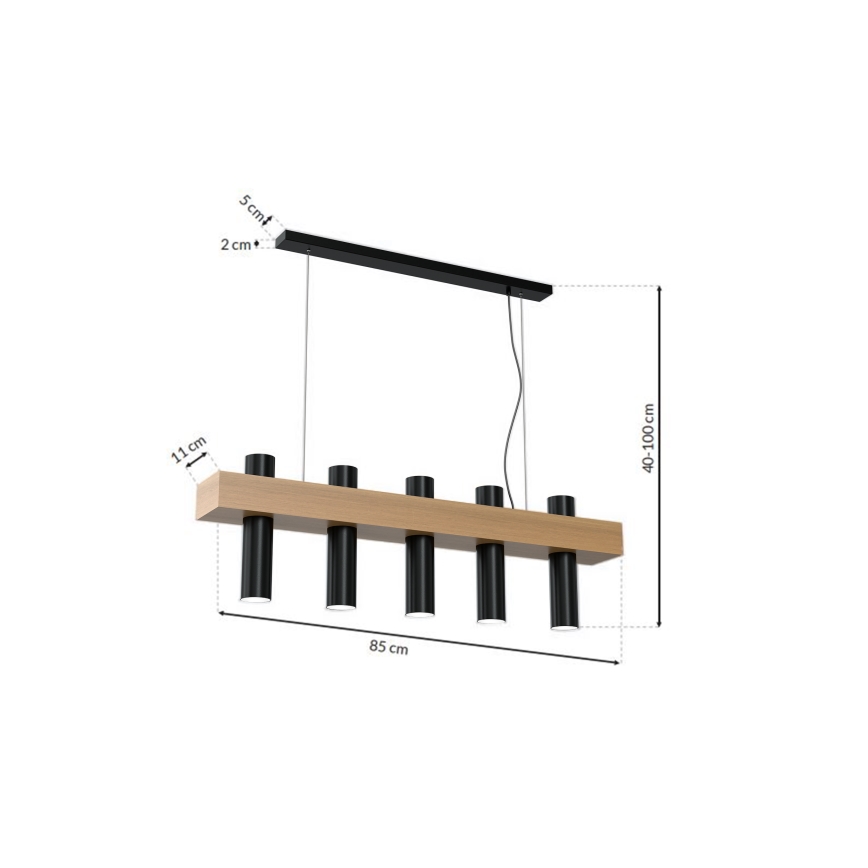Chandelier on a string WEST 5xGU10/25W/230V