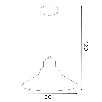 Chandelier on a string WORKS 1xE27/15W/230V red