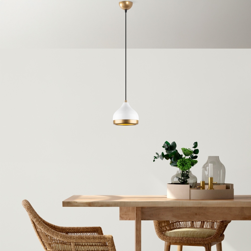 Chandelier on a string YILDO 1xE27/40W/230V white/gold