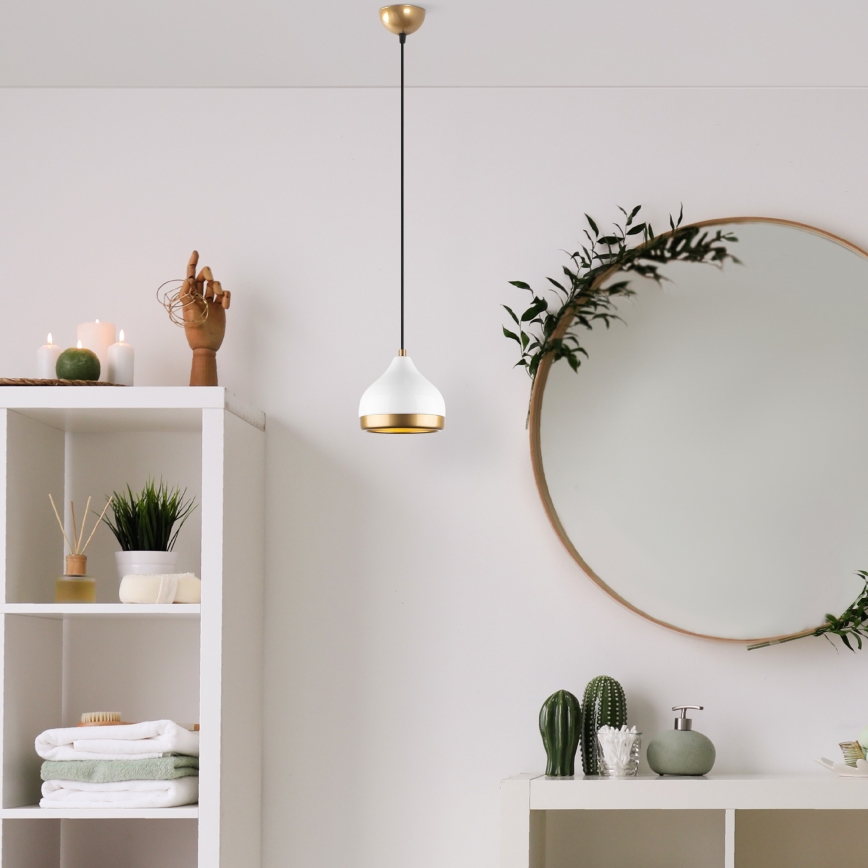 Chandelier on a string YILDO 1xE27/40W/230V white/gold