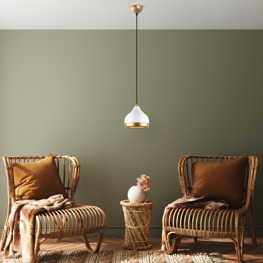 Chandelier on a string YILDO 1xE27/40W/230V white/gold