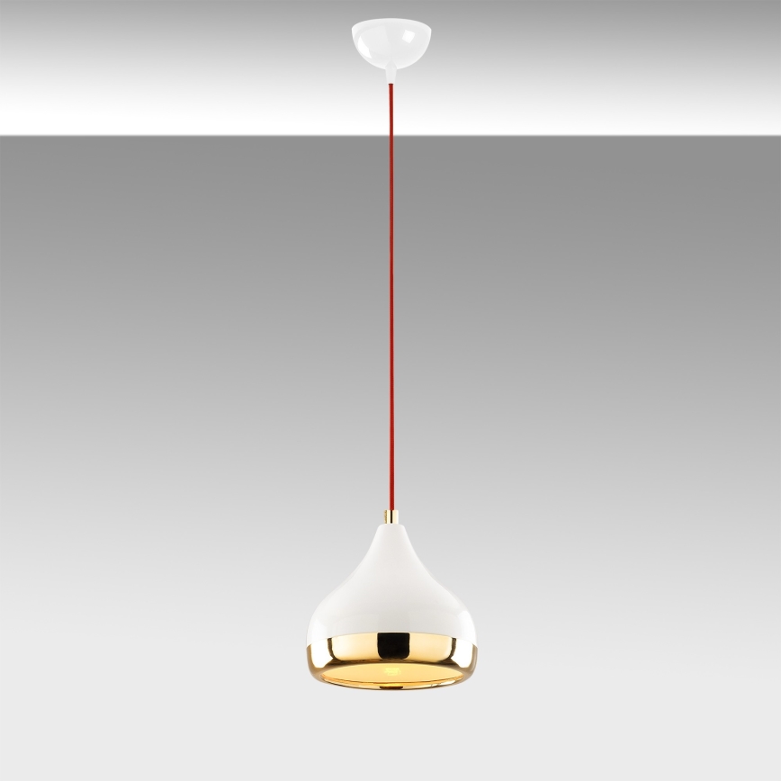 Chandelier on a string YILDO 1xE27/40W/230V white/gold/red