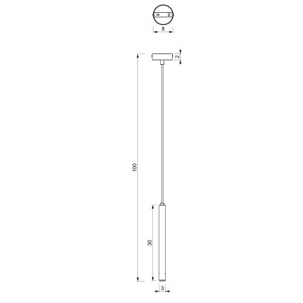 Chandelier on a string YORU 1xG9/8W/230V 30 cm black