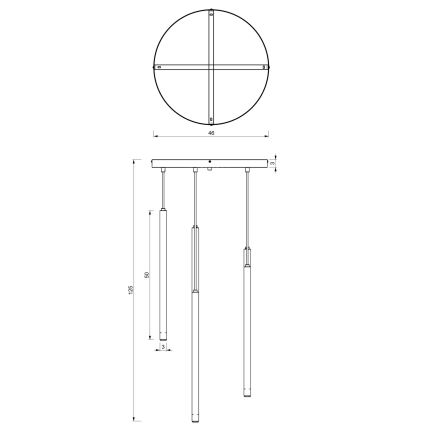 Chandelier on a string YORU 5xG9/8W/230V black
