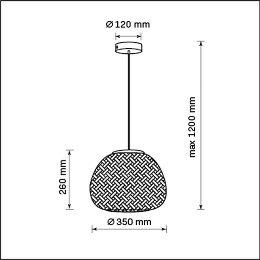 Chandelier on a string ZANZIBAR 1xE27/20W/230V d. 35 cm bamboo
