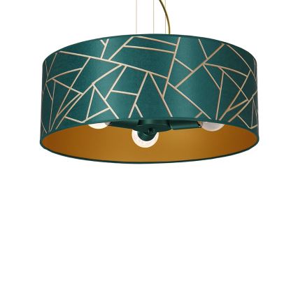 Chandelier on a string ZIGGY 3xE27/60W/230V green/gold