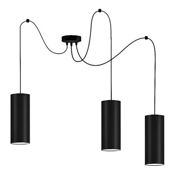 Chandelier on a string ZIK 3xE27/40W/230V spider black