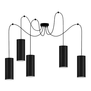 Chandelier on a string ZIK 5xE27/40W/230V spider black