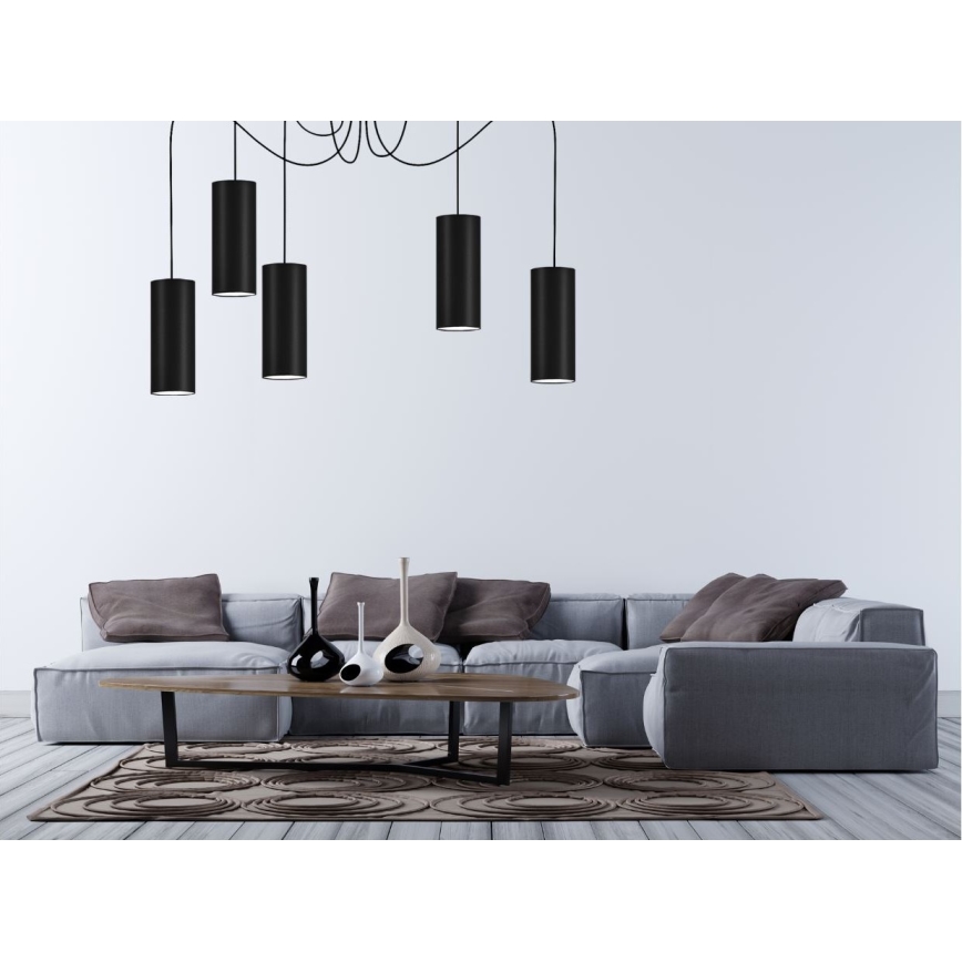 Chandelier on a string ZIK 5xE27/40W/230V spider black