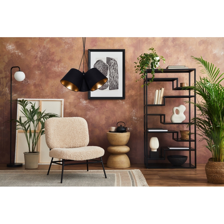 Chandelier on a string ZOMA 3xE27/60W/260V black/copper