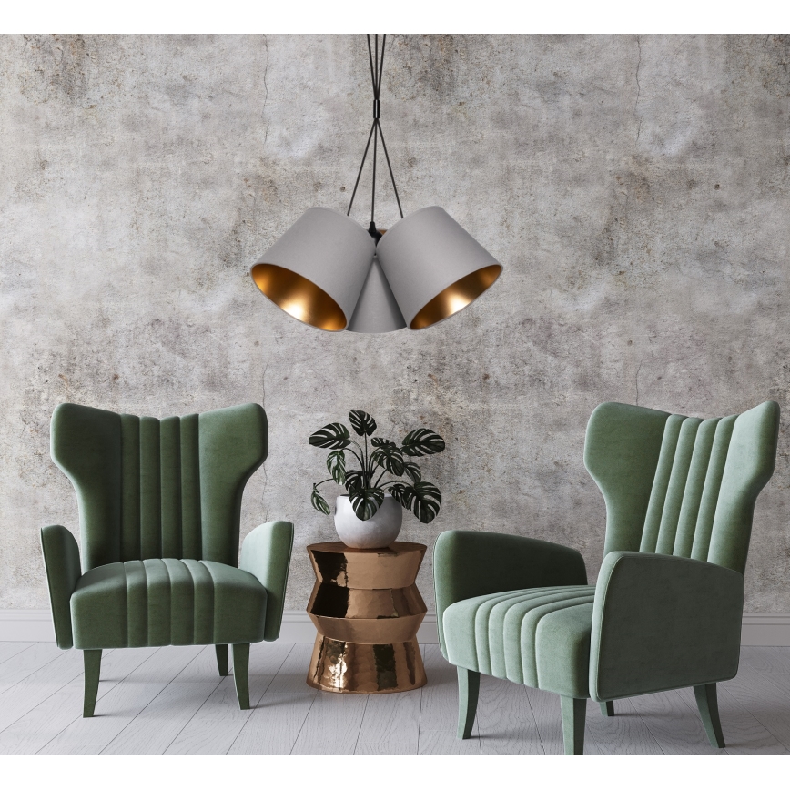 Chandelier on a string ZOMA 3xE27/60W/260V grey/copper