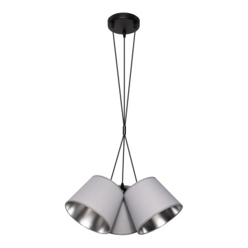 Chandelier on a string ZOMA 3xE27/60W/260V grey/shiny chrome