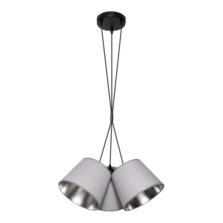 Chandelier on a string ZOMA 3xE27/60W/260V grey/shiny chrome