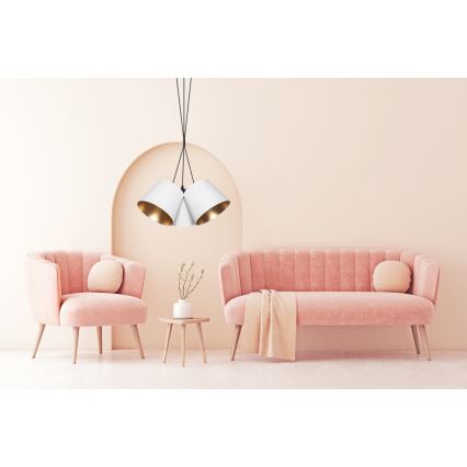 Chandelier on a string ZOMA 3xE27/60W/260V white/copper