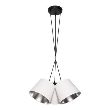 Chandelier on a string ZOMA 3xE27/60W/260V white/shiny chrome