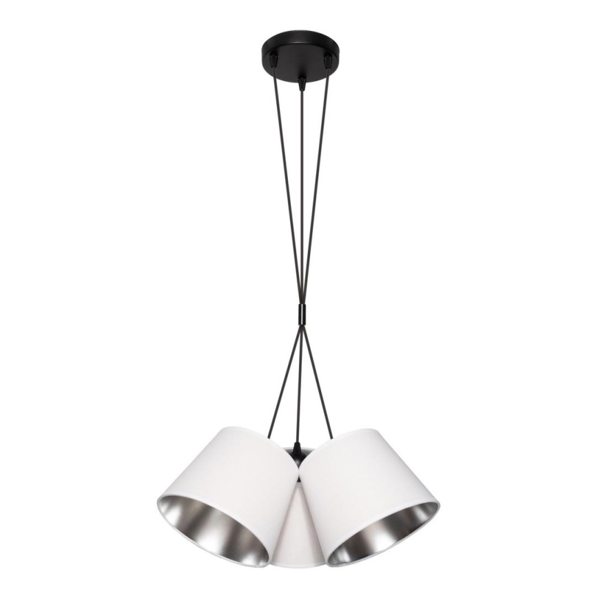Chandelier on a string ZOMA 3xE27/60W/260V white/shiny chrome