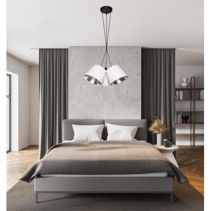 Chandelier on a string ZOMA 3xE27/60W/260V white/shiny chrome