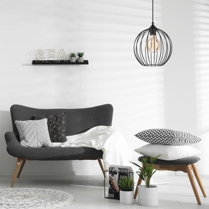 Chandelier on a string ZOYA 1xE27/60W/230V black