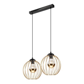 Chandelier on a string ZOYA 2xE27/60W/230V golden