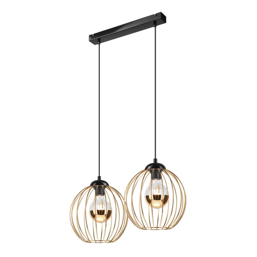 Chandelier on a string ZOYA 2xE27/60W/230V golden