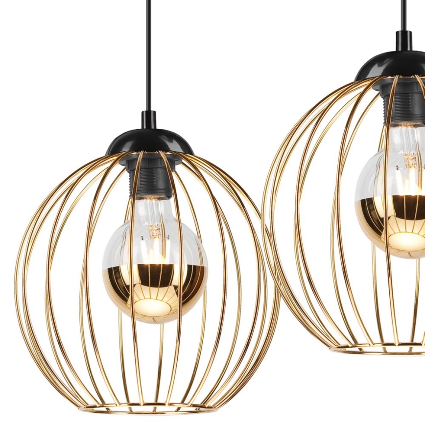Chandelier on a string ZOYA 2xE27/60W/230V golden