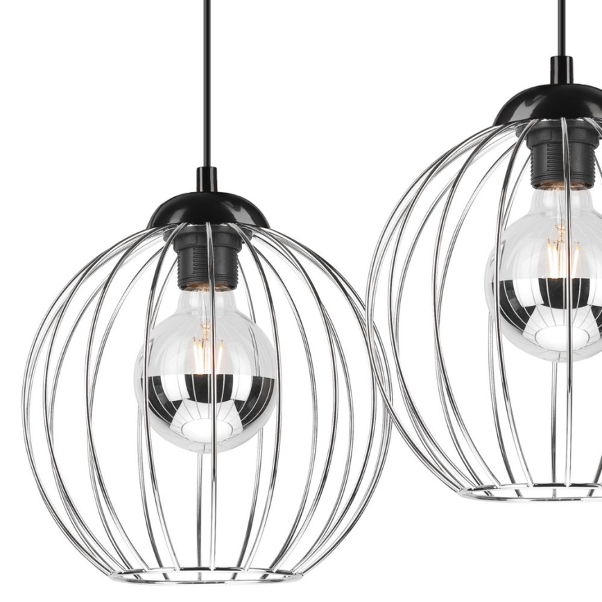 Chandelier on a string ZOYA 2xE27/60W/230V shiny chrome