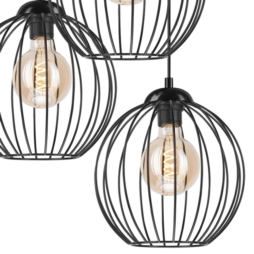 Chandelier on a string ZOYA 3xE27/60W/230V black
